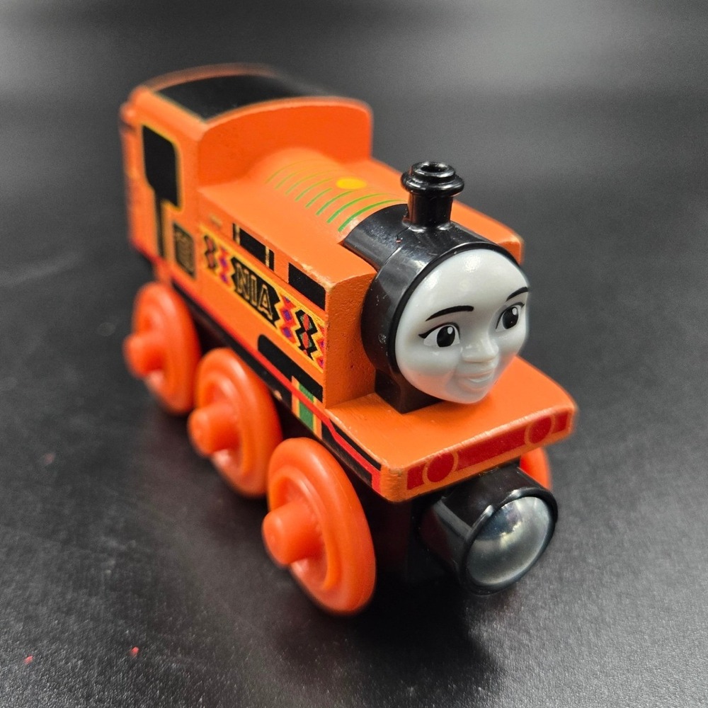 Thomas & Friends Wood Nia Wooden Railway Toy Train Engine Orange GGG31 Number 18